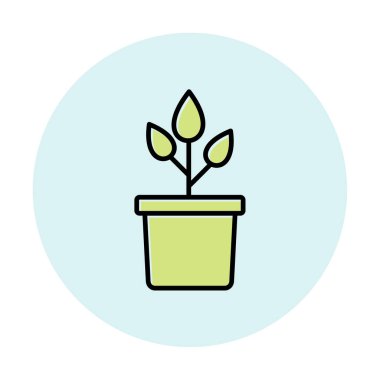 pot simge vektör çizim bitki