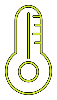 termometre simgesi düz vektör çizim  