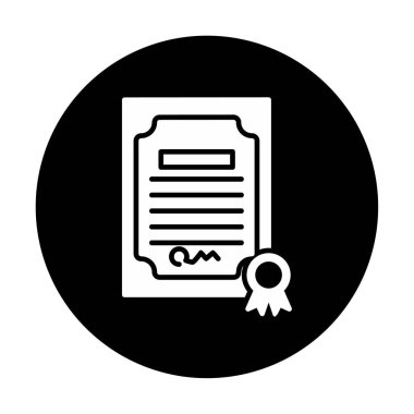 Sertifika vektör simgesi modern basit illüstrasyon 