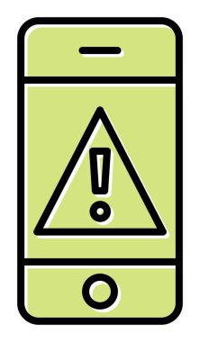 Düz biçimli uyarı cep telefonu simgesi