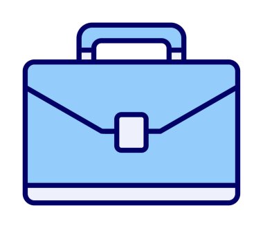 Evrak çantası vektör düz simgesi. İş durumu simgesi, bavul emojisi, vektör illüstrasyonu