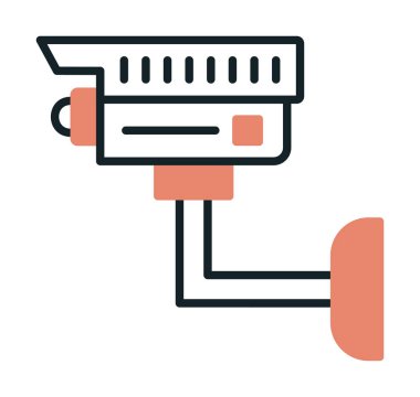 Basit bir CCTV kamera simgesi, vektör illüstrasyonu