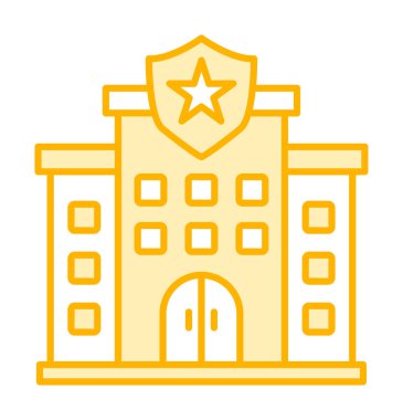 Polis karakolu simgesi, vektör illüstrasyonu basit tasarım