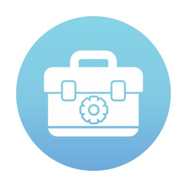 Araç takımı, araç kutusu düz simgesi, vektör illüstrasyonu