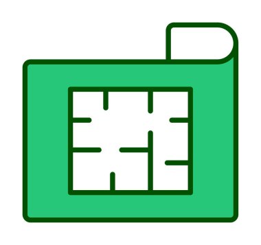 Ev Planı web simgesi, vektör illüstrasyonu