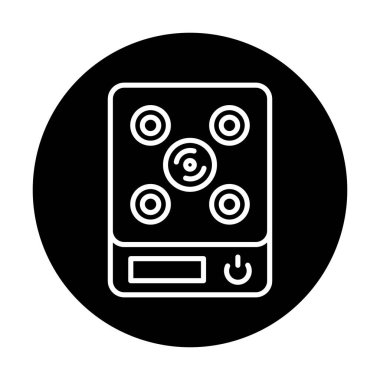 İndüksiyon Soba simgesi vektör illüstrasyonu
