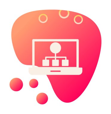 Basit Laptop Ekran simgesi, vektör illüstrasyonu