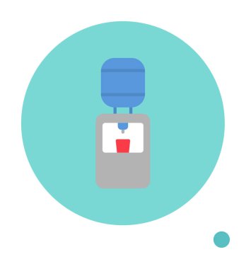 Basit Su Soğutucu simgesi, vektör illüstrasyonu