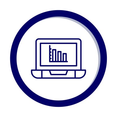 Çevrimiçi Bar Grafik simgesi vektör illüstrasyonu