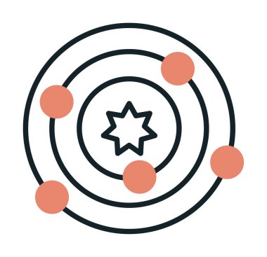 Güneş sistemi. Gezegenler Güneş 'in etrafında döner.