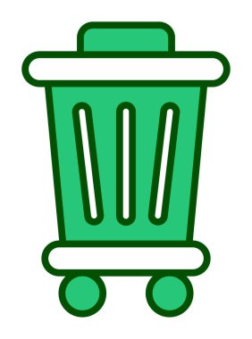 Çöp kutusu web simgesi, vektör illüstrasyonu