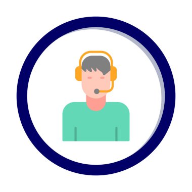 Grafik Müşteri Hizmeti Temsilcisi ikon vektör çizimi