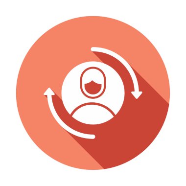 Ziyaretçi web simgesi, vektör illüstrasyonu geri getiriliyor