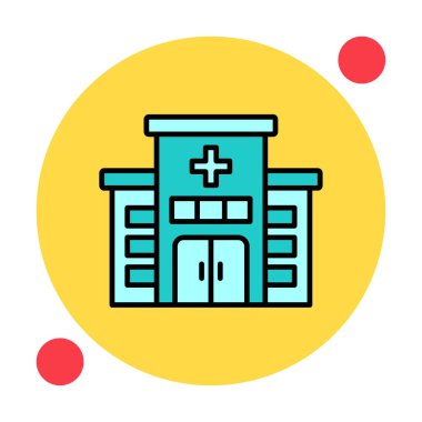 Basit hastane binası ikon vektör çizimi