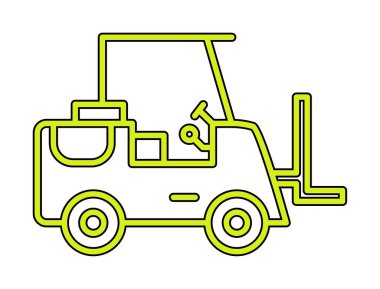 Forklift ikon vektörü. İnce çizgi işareti. izole edilmiş sınır sembolü çizimi