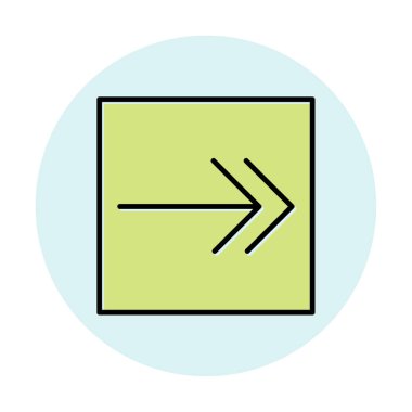 Sağ Ok simgesi, vektör illüstrasyonu basit tasarım