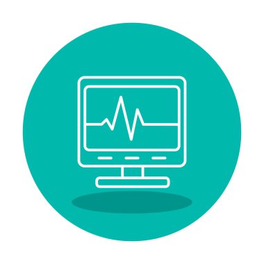 Ecg Okuma simgesi, vektör illüstrasyonu  