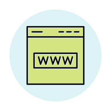 Basit web sitesi arayüzü simgesi, vektör illüstrasyonu