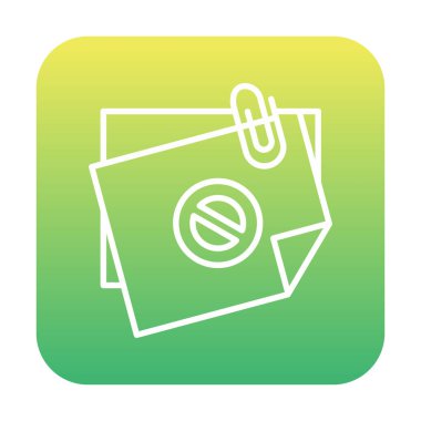 Yapışkan Notlar Yasaklama simgesi vektör illüstrasyonu