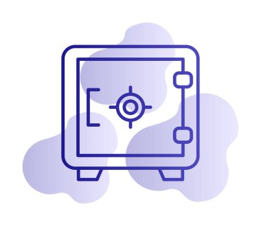 Güvenli simge, loker işareti, vektör illüstrasyonu