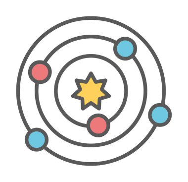 Güneş sistemi. Gezegenler Güneş 'in etrafında döner.