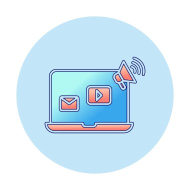 Beyaz arkaplanda Sosyal Medya Pazarlama vektör çizimi