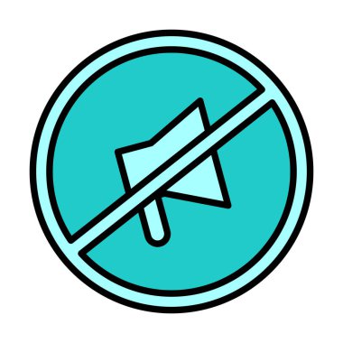 Sessizleştirilmiş simge vektör çizimi