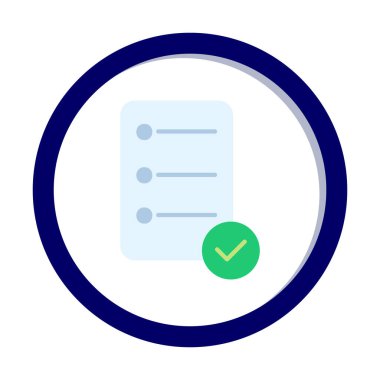 Simge vektör illüstrasyonunu onayla, kontrol listesi 