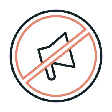 Sessizleştirilmiş simge vektör çizimi