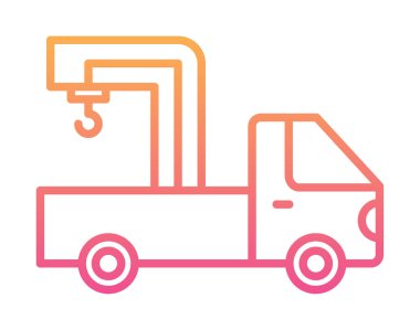 Turna Kamyonu Simgesi, Renkli Vektör İllüstrasyonu