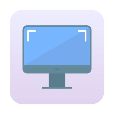 bilgisayar izleme simgesi, vektör illüstrasyonu basit tasarım