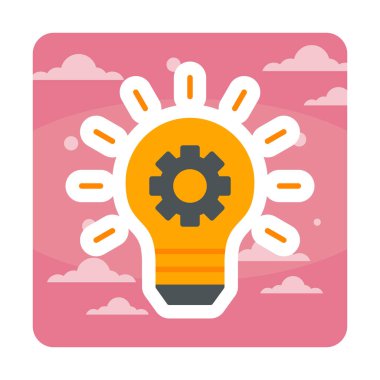 Fikir ampul ikonu vektör illüstrasyonu             