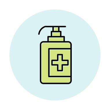 Bir dezenfektan şişesinin basit bir çizimi