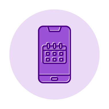 Beyaz arkaplanda Akıllı Telefon Takvim vektör çizelgesi