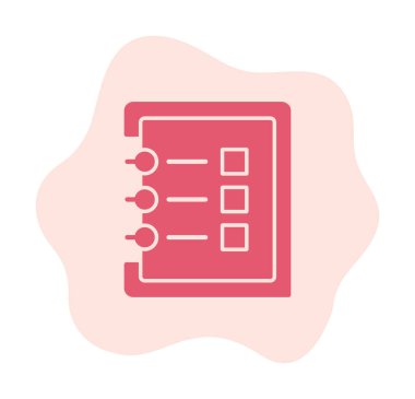 Basit not defteri simgesi, vektör illüstrasyonu