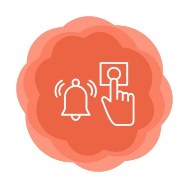 Acil durum alarm düğmesine basın Web simgesi, vektör illüstrasyonu 
