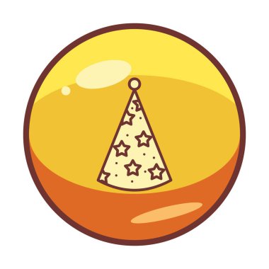 Basit Parti Şapkası simgesi, vektör illüstrasyonu