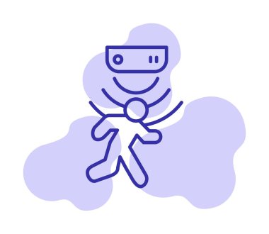 Hareket algılayıcı simgesi, yürüyen insan ağı simgesi, vektör illüstrasyonu