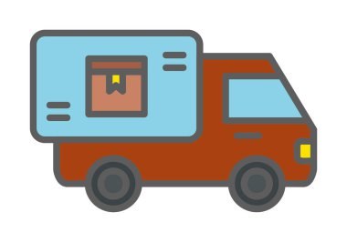 Vektör Tasarımı Teslimat Kamyonu Simgesi Biçimi