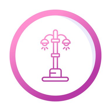 sokak ışığı çizgi simgesi, vektör illüstrasyonu