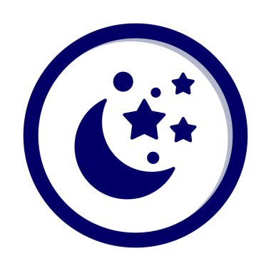 Ay ve yıldızlar. Web simgesi basit illüstrasyon