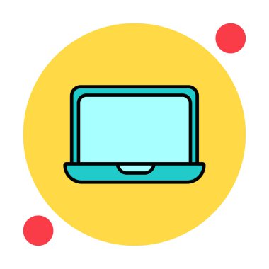 dizüstü bilgisayar simgesi, vektör illüstrasyonu basit tasarım 