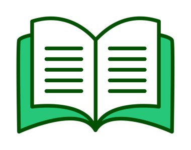 Basit Açık Kitap simgesi, vektör illüstrasyonu