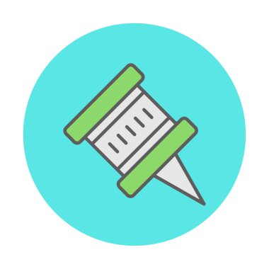 İğne simgesine bas. vektör illüstrasyonu