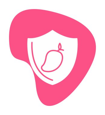 Shield 'in mango meyveli vektör çizimi   