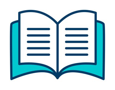 Basit Açık Kitap simgesi, vektör illüstrasyonu