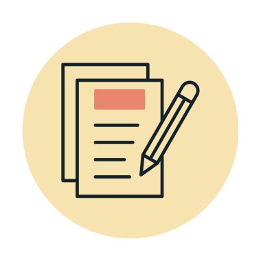 Basit not defteri simgesi, vektör illüstrasyonu