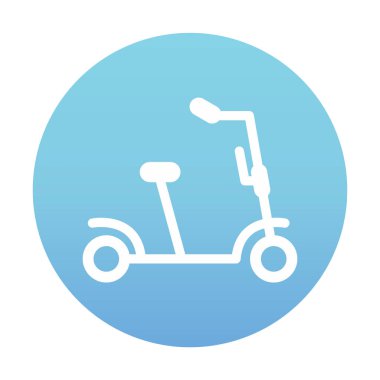 Scooter simgesi vektör illüstrasyonunu tekmele