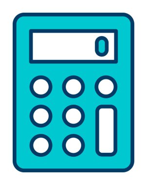 Hesap makinesi simgesi, beyaz arkaplanda renkli illüstrasyon