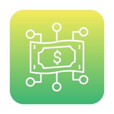 Dolar işareti, vektör illüstrasyonlu dijital para simgesi 